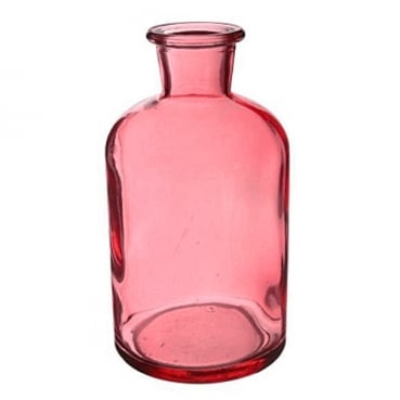Glas Väschen, rund in Pink, 13 cm