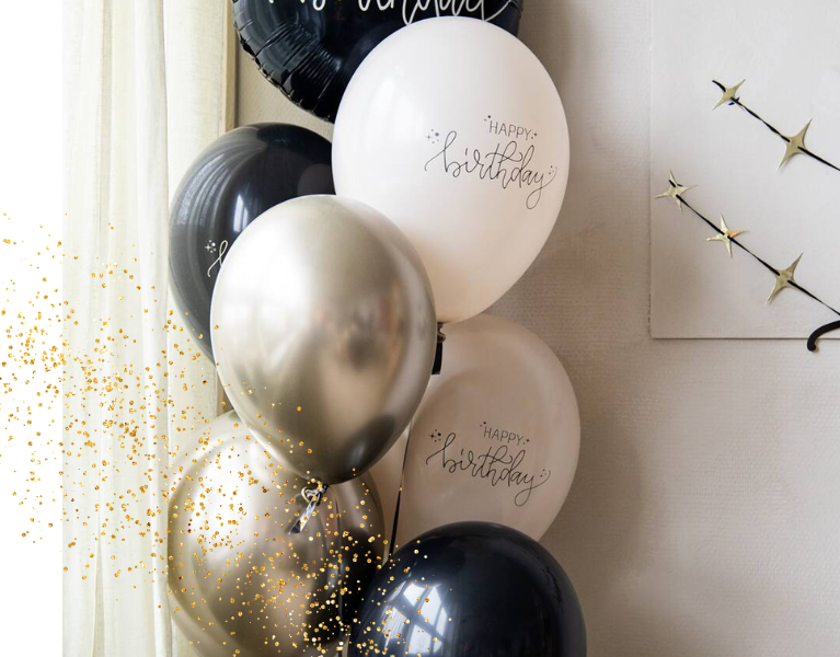 Designstil Partydeko Geburtstag Elegant Noir Black