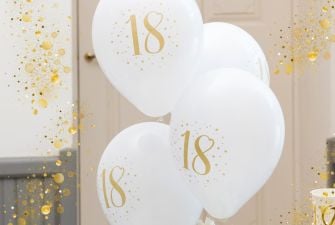 Designstil Partydeko Geburtstag Gold und Weiß