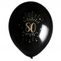 8 Luftballons Geburtstag -80- in Schwarz/Gold.