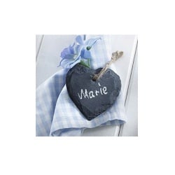 Schieferherz zum Beschriften, mit Kordel, 75 x 57 mm Schieferherz zum Beschriften, mit Kordel, 75 x 57 mm.