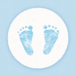 Baby Schlüsselanhänger Geburtsdaten Junge Mädchen Neugeborenes  personalisiert beidseitig Hand-Fußabdruck hochkant