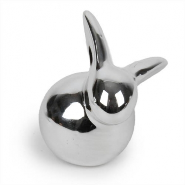 2 Keramik Osterhäschen in Silber, 60 mm 2 Keramik Osterhäschen in Silber, 60 mm.