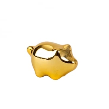 Silvester Glückbringer, Glücksschweinchen in Gold, im Organzasäckchen Silvester Glückbringer, Glücksschweinchen in Gold, im Organzasäckchen.