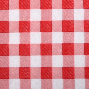 9,9 Meter Airlaid Papier Tischdecke für Bierzeltgarnituren, Biertische, Karo in Rot, 80 cm airlaid-karo-rot-weiss-detail