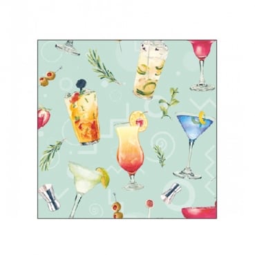 20er Pack Cocktail-Servietten, Cocktail Party, 25 x 25 cm