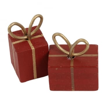 6 kleine Holz Deko Geschenke, Weihnachten, 30 - 32 mm 6 kleine Holz Deko Geschenke, 30 - 32 mm.