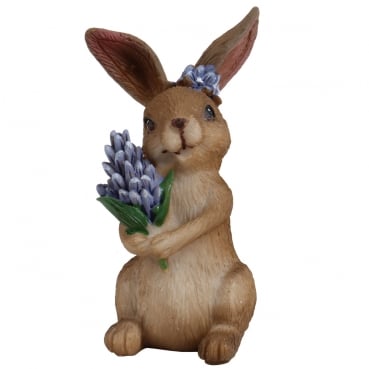 Kleiner Osterhase mit Blumenstrauss, 79 mm