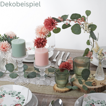 Großer Glas Kerzenständer Kristall-Optik für Stumpenkerzen, 17 cm Dekobeispiel für die Glas Kerzenständer Kristall-Optik für Stumpenkerzen.