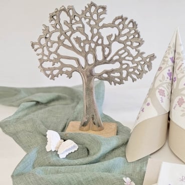 74-teiliges Tischdeko Paket "Baum des Lebens " Kommunion, Konfirmation Dekobeispiel Kommunion Konfirmation Baum zum Aufstellen