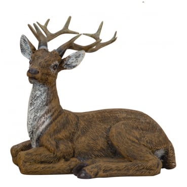 Dekofigur Hirsch liegend in Braun, Nr. 1, 13 cm