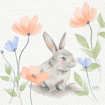 Duni Zelltuch Servietten Bunny Bloom, 33 x 33 cm