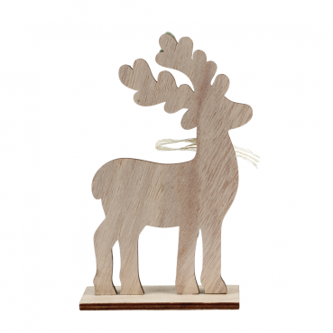 Deko Holz Hirsch mit Filz in Pistachio Green, 17 cm Deko Holz Hirsch mit Filz in Pistachio Green, 17 cm. Ansicht Rückseite.