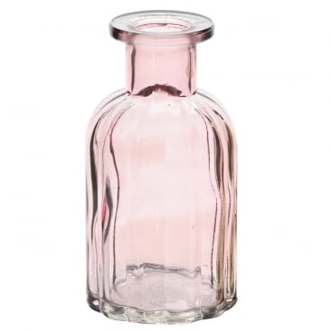 Kleines Glas Flaschen Väschen, Norinne in Rosa, 10,5 cm