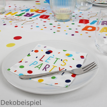 51-teiliges Tischdeko Paket Geburtstag "Bunte Party" Dekobeispiel mit dem Tischdeko Paket Bunte Party.