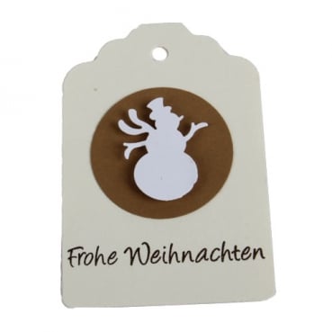 5 Geschenkanhänger Kärtchen, Weihnachten, Schneemann