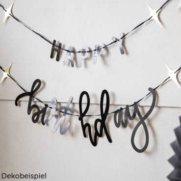 1 Meter Partykette Geburtstag -Happy Birthday- in Schwarz/Champagner 1 Meter Partykette, Geburtstag -Happy Birthday- in Schwarz/Champagner.