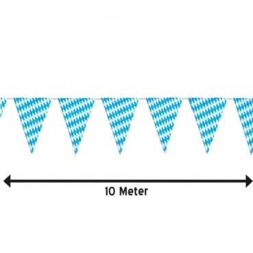 10 Meter Wimpelkette Oktoberfest, Bayern Raute in Blau/Weiß