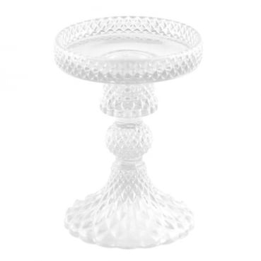 Glas Kerzenständer Kristall-Optik für Stumpenkerzen, 12 cm