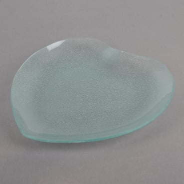 Glas Untersetzer, Schale Herz mit Struktur in Klar, 24,5 cm