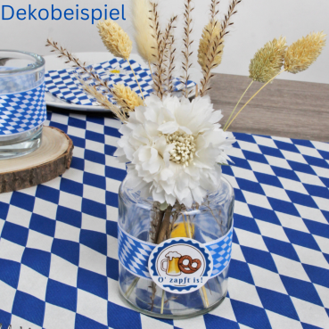 Glas Väschen, große Öffnung, Bayrische Raute, Bierfest, 10 cm Glas Väschen, große Öffnung, Bayrische Raute, Bierfest, 10 cm