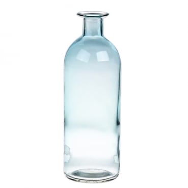 Glas Flaschen Vase in Hellblau, 20,3 cm