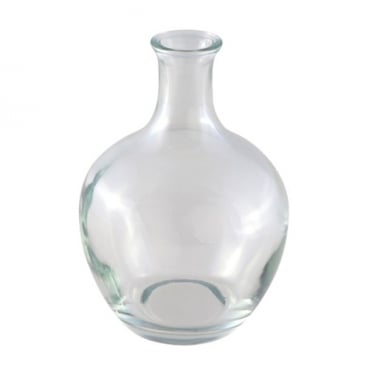 Kleines Glas Flaschen Väschen, bauchig, klar, 11,5 cm Kleines Glas Flaschen Väschen, bauchig, klar, 11,5 cm