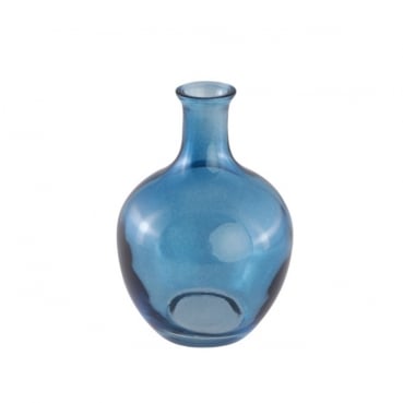 Kleines Glas Flaschen Väschen, bauchig in Blau, 11,5 cm Kleines Glas Flaschen Väschen, bauchig in Blau, 11,5 cm