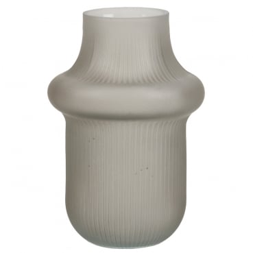 Glas Vase Modern Flair, matt in Grau, 16 cm