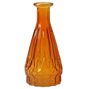 Glas Flaschen Väschen Classy in Bernstein, 14,5 cm