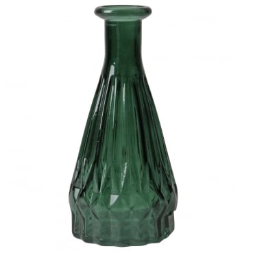 Glas Flaschen Väschen Classy in Eukalyptusgrün, 14,5 cm