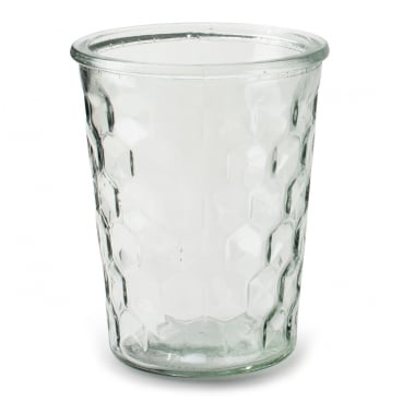 Glas Windlicht, Vase mit Wabenmuster, klar, 12,5 cm