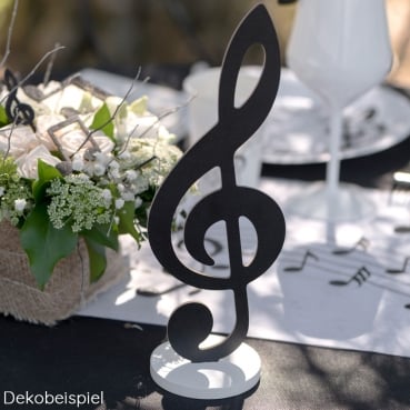 Holz Notenschlüssel zum Aufstellen in Schwarz/Weiß, 16 cm Holz Notenschlüssel zum Aufstellen in Schwarz/Weiß, 16 cm.