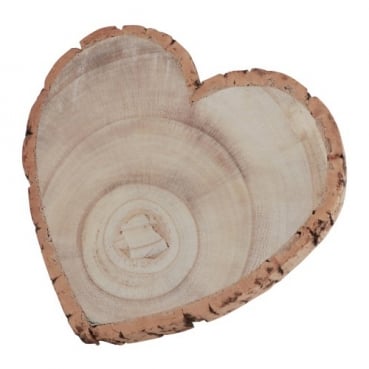 Deko Untersetzer, Holz Herz mit Baumrinde, 19 cm