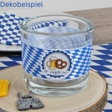 Kerzenglas Bayrische Raute, Bierfest, 80 mm Kerzenglas Bayrische Raute, Bierfest, 80 mm