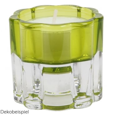 Glas Kerzenhalter Blume, 2 in 1 für Leuchterkerzen, Teelichter, in Hellgrün Glas Kerzenhalter Blume, 2 in 1 für Leuchterkerzen, Teelichter, in Hellgrün.