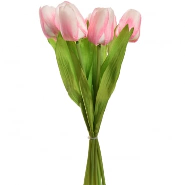 7er Bund Kunstblumen Tulpen in Rosa, 35 cm