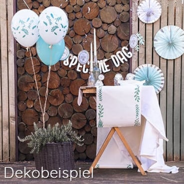 6 Luftballons Blätterdesign in Weiß/Mint 6 Luftballons Blätterdesign in Weiß/Mint