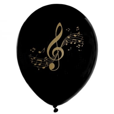 8 Luftballons Noten, Musik in Schwarz/Gold