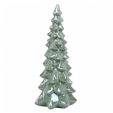 Porzellan Tannenbaum in Mintgrün mit Perlmuttglanz, 20 cm