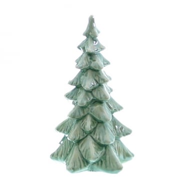 Porzellan Tannenbaum in Mintgrün mit Perlmuttglanz, 13 cm