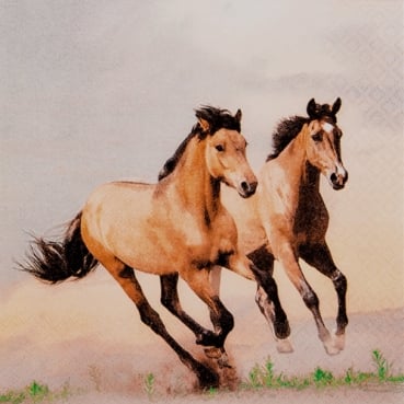 20er Pack Servietten Pferde im Galopp, 33 x 33 cm