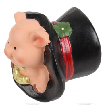 Silvester Glücksschwein im Zylinder mit Hufeisen, 80 mm Silvester Glücksschwein im Zylinder mit Hufeisen, 80 mm.