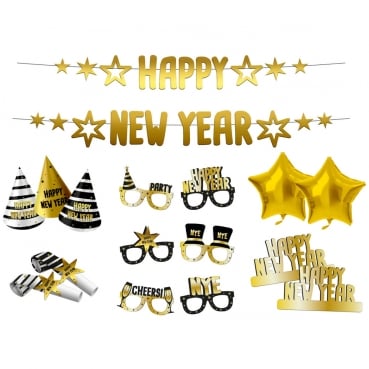 28 tlg. Party Set Silvester -Happy New Year-