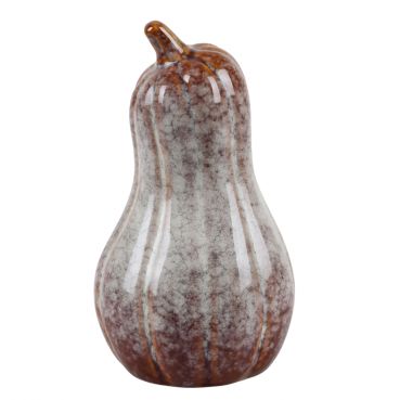 Steingut Kürbis, spitz in Beige/Braun glasiert, 15 cm Steingut Kürbis, spitz in Beige/Braun glasiert, 15 cm
