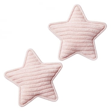 2 kleine Stoff Sterne in Rosa, 50 mm, zum Basteln