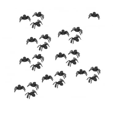 25 Halloween Streudeko Mini Spinnen in Schwarz, 20 mm