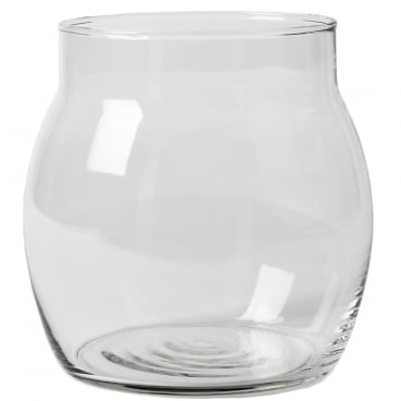 Teelichtglas, Windlicht, bauchig, klar, 10 cm