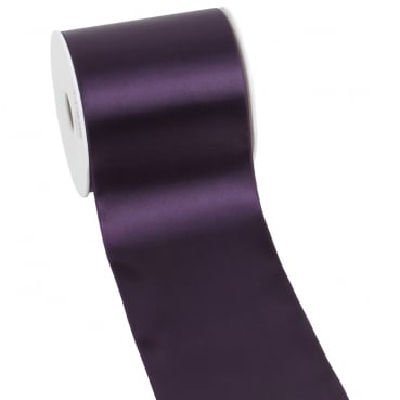 25 Meter Satin Tischband in Aubergine, 10 cm