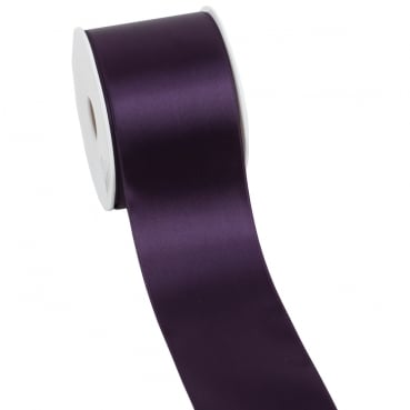 25 Meter Satin Tischband in Aubergine, 70 mm